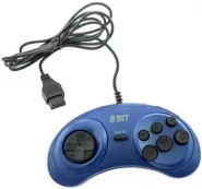 Геймпад проводной 8 bit Controller узкий разъем 9 Pin (Форма Sega) (Синий) 8 bit