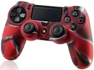 Защитный силиконовый чехол Controller Silicon Case для геймпада Sony Dualshock 4 Wireless Controller (Камуфляж Черный/Красный) (PS4)