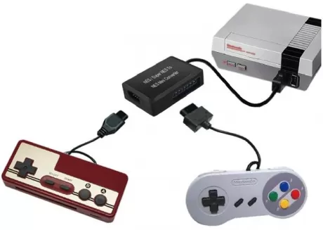 Переходник (конвертер) для геймпадов SNES, Super Famicom и 8 bit 9 pin к NES Classic mini DOBE (TY-842) (NES)