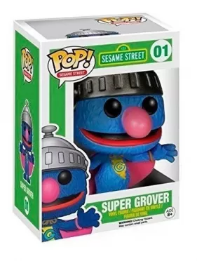 Фигурка Funko POP! Bobble Vinyl: Супер Гровер (Super Grover) Улица Сезам (Sesame Street) (4890) 9,5 см