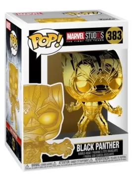 Фигурка Funko POP! Bobble: Чёрная Пантера золотой хром (Black Panther (Chrome)) Студия Марвел: Первые десять лет (MS 10) (33520) 9,5 см