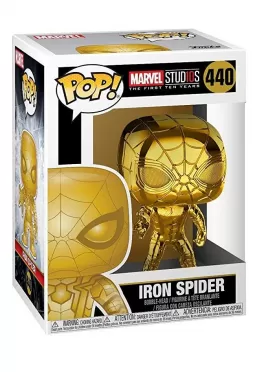 Фигурка Funko POP! Bobble: Железный паук золотой хром (Iron Spider (Chrome)) Студия Марвел: Первые десять лет (MS 10) (38482) 9,5 см
