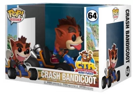 Фигурка Funko POP! Rides: Крэш Бандикут (Crash Bandicoot) Крэш Командные Гонки (Crash Team Racing) (40950) 9,5 см