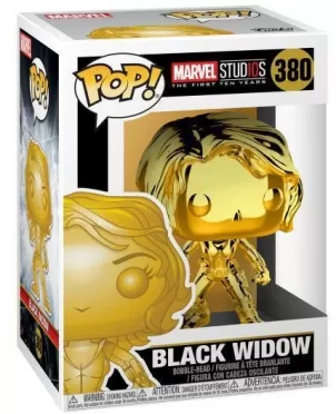 Фигурка Funko POP! Bobble: Черная вдова (Black Widow) Марвел (Marvel) Золотой (Chrome) (33516) 9,5 см