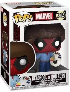 Фигурка Funko POP! Bobble: Боб Росс (Bob Ross) Дэдпул время игр (Deadpool Playtime) (30865) 9,5 см