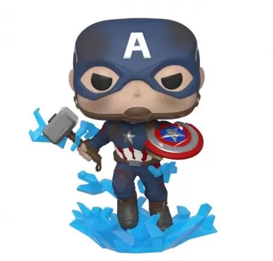 Фигурка Funko POP! Bobble: Капитан Америка Со Сломанным щитом и Мьельниром (Captain America with Broken Shield And Mjolnir) Мстители: Финал (Avengers: Endgame) (45137) 9,5 см