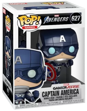 Фигурка Funko POP! Bobble: Мстители Игра (Avengers Game) Капитан Америка (Captain America) (47757) 9,5 см