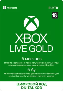 Xbox Live Gold 6 месяцев (цифровой код)