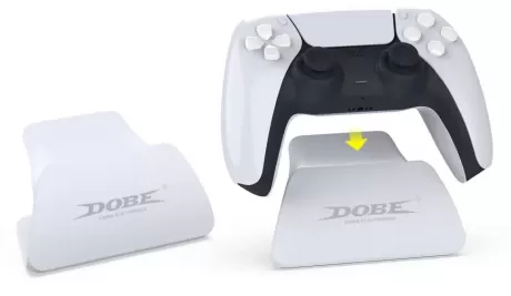 Подставка для геймпада Playstation DualSense + USB кабель для зарядки DOBE (TP5-0537B) Белый (PS5)