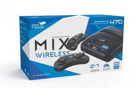 Игровая приставка Dinotronix Mix Wireless + 470 игр (8+16 bit)