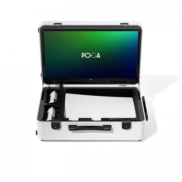 POGA LUX PlayStation 5 Premium Portable Console Travel Case incl. Trolley and 24‘‘ AOC Gaming Monitor - White