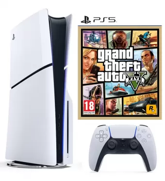 PlayStation 5 (PS5) Slim с дисководом + GTA 5: Grand Theft Auto 5 (V) (PS5)