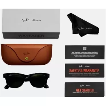 Смарт-очки Ray-Ban Meta Wayfarer RW4006  (Shiny Black /Clear) размер М