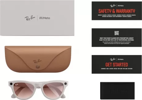Умные очки Ray-Ban Meta Skyler RW4010 (серый глянцевый/розовый) размер L 