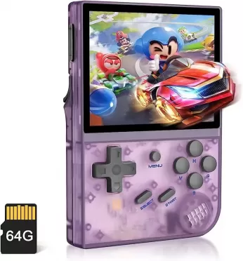 Портативная игровая приставка Anbernic RG35XX 64 Гб (5000 в 1) (Transparent Purple) 8 bit