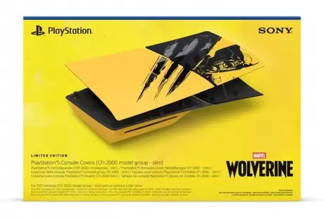 Сменные панели для PS5 Slim (Marvel’s Wolverine Battle Yellow)