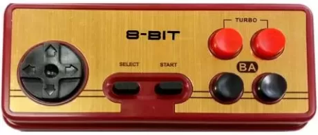 Геймпад проводной 8 bit Controller узкий разъем 9 Pin (Прямоугольный) (Золотой/Красный) 8 bit