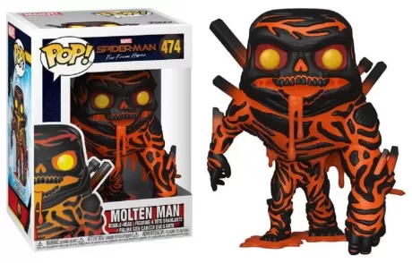 Фигурка Funko POP! Bobble: Расплавленный человек (Molten Man) Человек-паук: Вдали от дома (Spider-Man: Far From Home) (39209) 9,5 см