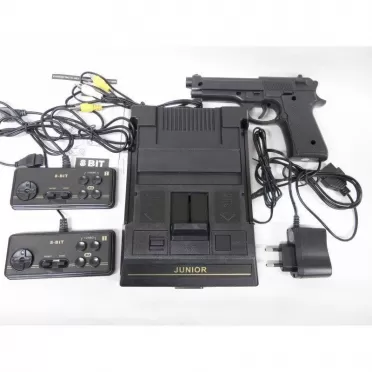 Игровая приставка 8 bit Junior 2 Classic 440 в 1 + 440 встроенных игр + 2 геймпада + пистолет (Черная)