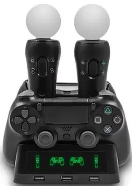 Зарядная станция для 2-х геймпадов DualShock 4 и 2-х контроллеров PS Move IPLAY (HBP-118) (PS4)