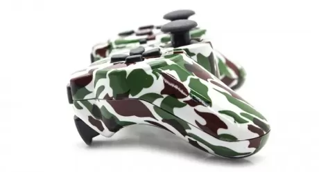 Геймпад беспроводной DualShock 3 Wireless Controller Camouflage (Белый-Черный-Зеленый) (PS3)