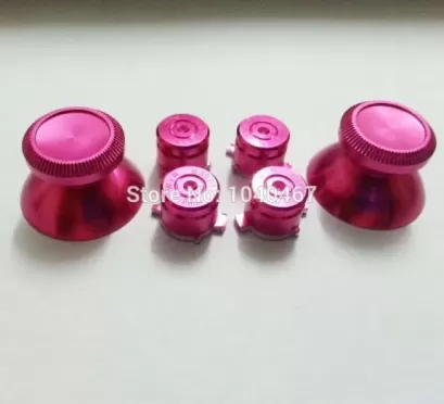 Металлические стики + кнопки для геймпада Розовые 6 в 1 (PS4)
