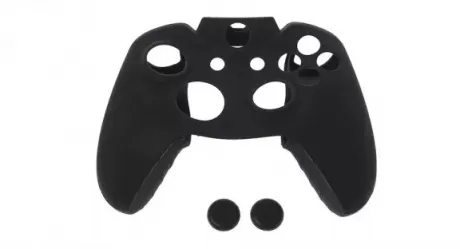 Controller Silicon Case Black защитный силиконовый чехол для геймпада (Черный) + Накладки на стики (Черные) (Xbox One)
