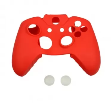 Controller Silicon Case Red защитный силиконовый чехол для геймпада (Красный) + Накладки на стики (Красные) (Xbox One)