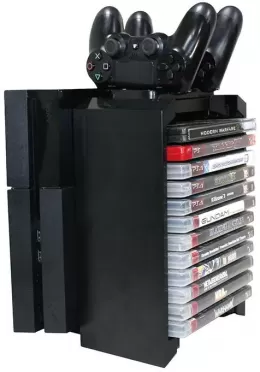 Подставка для вертикальной установки + подставка для дисков DOBE (TP4-025) (PS4 FAT/Slim/Pro/Xbox One S)