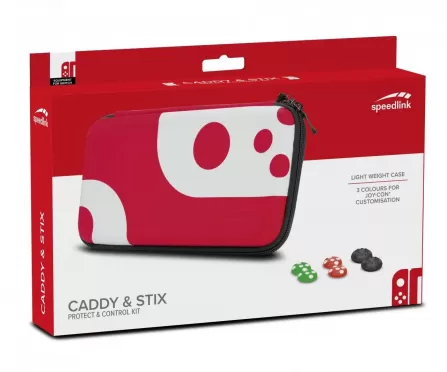 Чехол защитный + накладки для контроллеров Joy Con Черный-Красный Speedlink (SL-330200-BKRD) (Switch)