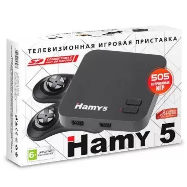 Игровая приставка 8 bit + 16 bit "Hamy 5" (505 в 1) + 505 встроенных игр + 2 геймпада + USB кабель (Классическая Черная)