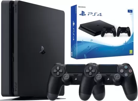 Sony PlayStation 4 Slim 1Tb Черная + Геймпад беспроводной Sony DualShock 4 Wireless Controller Черный