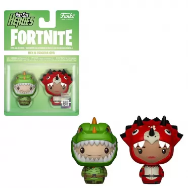 Набор фигурок Funko Pint Size Heroes: Рекс и Спецназ юрского периода пинт сайз (Rex & Tricera Ops) Фортнайт (Fortnite S1) (38029) 4 см