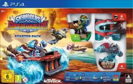 Skylanders SuperChargers: Стартовый набор игра, игровой портал, фигурки: Spitfire, Stealth Elf, Hot Streak (PS4)