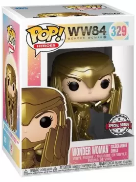Фигурка Funko POP! Vinyl: Чудо-женщина 84 (Wonder Woman 84) Чудо-женщина в золотой броне со щитом (Wonder Woman Golden Armor Shield) (46659) 9,5 см