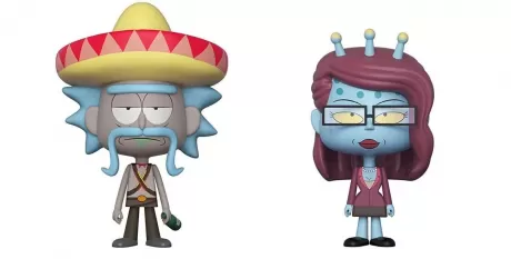 Набор фигурок Funko VYNL: Рик и Морти (Rick and Morty) Рик в сомбреро и Юнити (Rick w/ Sombrero & Unity) (32267) 9,5 см