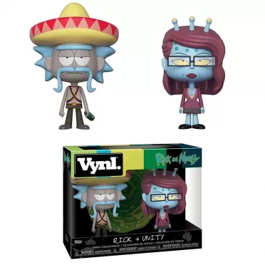 Набор фигурок Funko VYNL: Рик и Морти (Rick and Morty) Рик в сомбреро и Юнити (Rick w/ Sombrero & Unity) (32267) 9,5 см