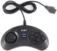 Геймпад проводной 8 bit Controller узкий разъем 9 Pin (Форма Sega) (Черный) 8 bit