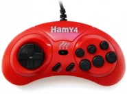 Геймпад проводной Hamy 4 Controller узкий разъем 9 Pin (Красный) 8 bit