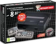 Игровая приставка 8 bit NES 440 в 1 Black box + 440 встроенных игр + 2 геймпада + пистолет (Черная)