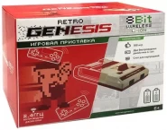 Игровая приставка 8 bit Retro Genesis Wireless (300 в 1) + 300 встроенных игр + 2 беспроводных геймпада (Серая)