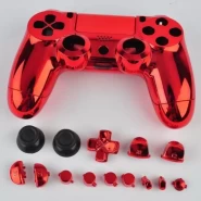 Корпус геймпадаPS4 (полный комплект) красный-металлик (PS4)
