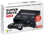 Игровая приставка 16 bit NES Sega Super Drive (166 в 1) + 166 встроенных игр + 2 геймпада (Черная)